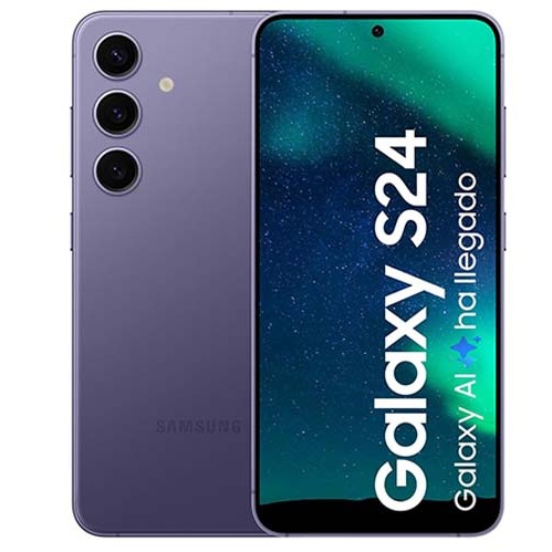 Samsung Galaxy S24, Teléfono Móvil con IA, Smartphone Android, 8 GB RAM, 128 GB Almacenamiento, Cámara 50MP, Batería Larga Duración, Violeta Cobalt (Versión Española)