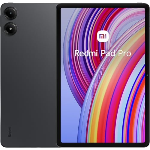 Xiaomi Redmi Pad Pro + Funda – Tablet de 12,1” 2,5K (Snapdragon 7s Gen 2, 6GB de RAM, 128GB de ROM, 4 Altavoces, WiFi + Bluetooth 5.2, batería de 10000 mAh), Gris (Versión ES)