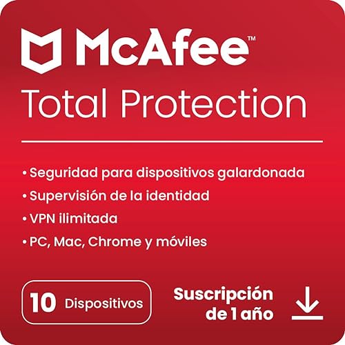 McAfee Total Protection 2024, 10 dispositivos | Suscripción de 1 año