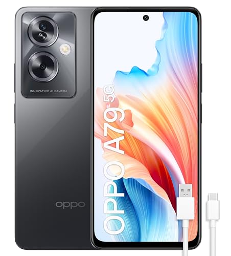 OPPO A79 5G - Smartphone Libre, 8GB+256GB, Pantalla OLED 6.7", Cámara 50+2+8MP, Android, Batería 5000mAh, Carga Rápida 33W - Negro