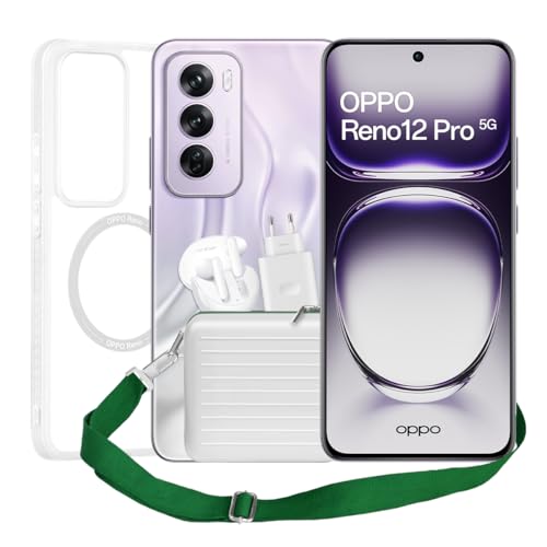 OPPO Reno12 Pro 5G + Pack de Lanzamiento - Smartphone Libre con IA, 24GB (12GB+12GB) +512GB, Pantalla 3D AMOLED 6.7", Cámara 50+8+50 MP, Android, Vídeo 4K, Batería 5000mAh, Carga 80W - Nebula Silver