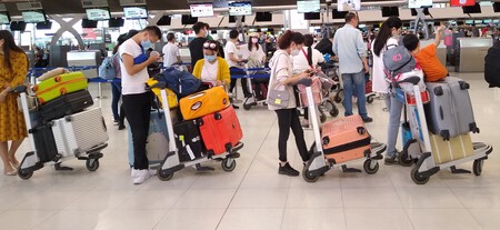 Passengers Waiting For A Flight To Shanghai In March 2020