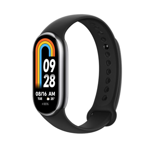 Xiaomi Smart Band 8 - Pulsera de Actividad, Autonomía de hasta 16 días, Pantalla AMOLED con Tasa de refresco de 60 Hz, 5 ATM, 150 Modos Deportivos, Negro (Versión Global)